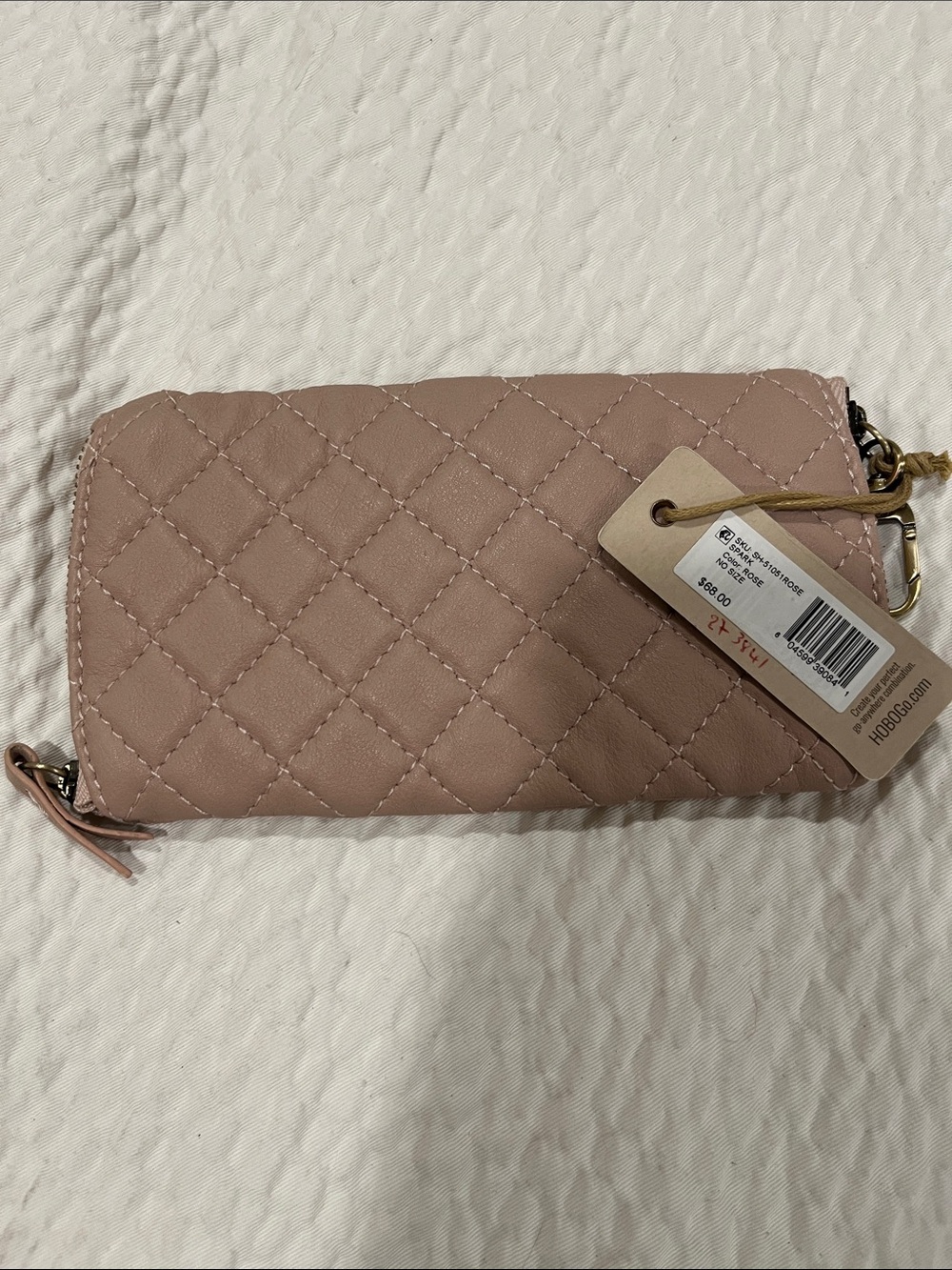 HOBOGO Quilted 100% Leather Blush Pink Eyeglass/Sunglass Holder Case NWT